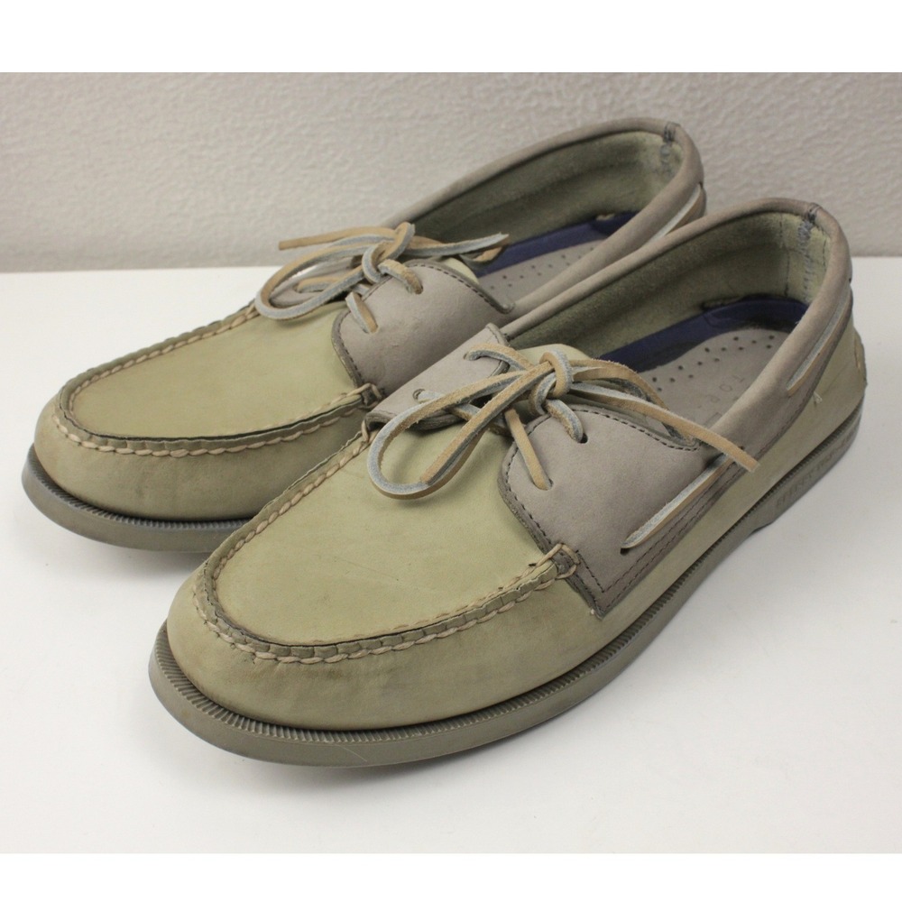 Sperry Top-Sider Authentic Original Taupe Nubuck Boat Shoes Men's Size 10M